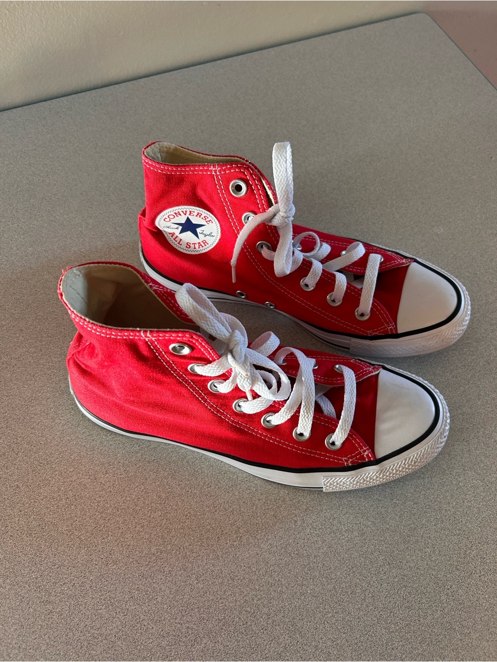 Converse Red High Top Sneakers with White Accents